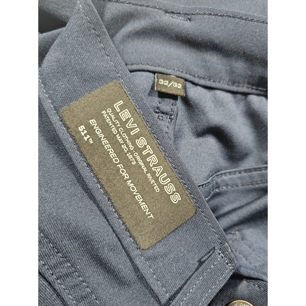 Levi's 511 Pants Mens 32x33 Navy Blue Slim Fit Flex Stretch 5 Pocket Performance